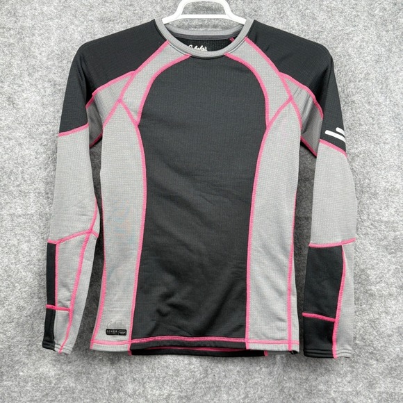 Cabela's Tops - Cabelas Womens Baselayer Shirt Medium Weight Size Small Gray Black Pink Stitch